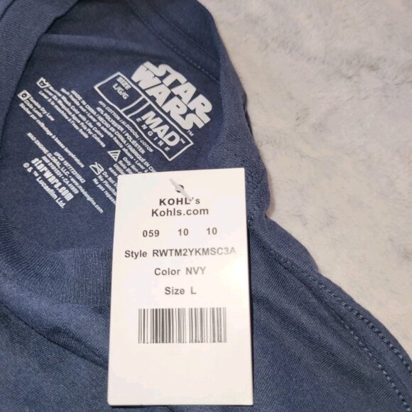 Star Wars Mens Large Yoda May The Gifts Be With You Blue Unisex Christmas TShirt - Picture 6 of 6